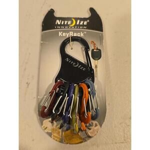 Nite Ize KRK-03-01 Key Rack 6 Color Coded S Biners Black